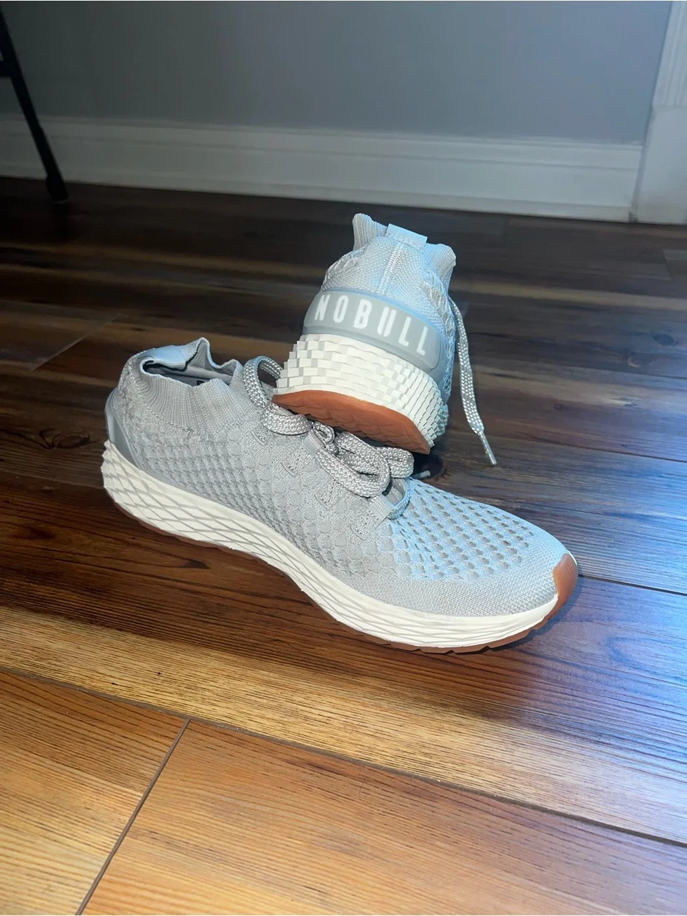 NOBULL Mens Light Gray Allday Knit Sneakers